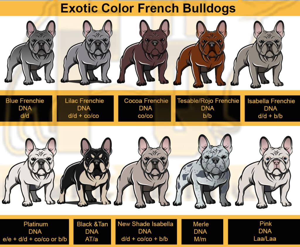 Frenchie Exotic and rare colors chart